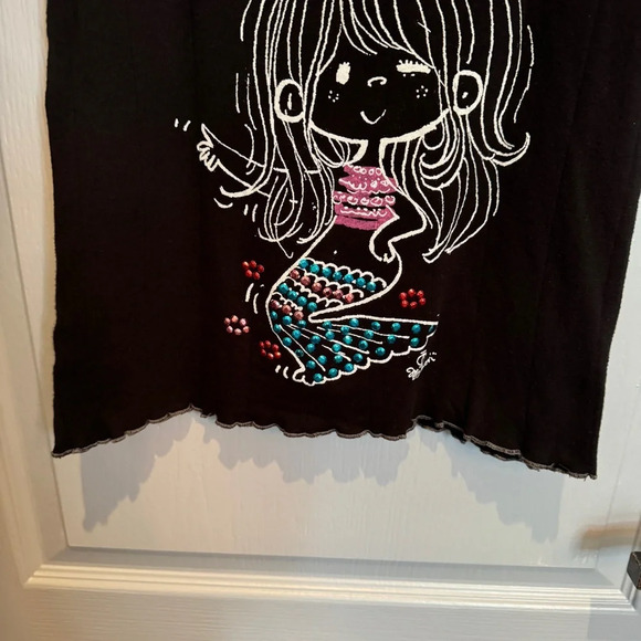 Ado Mizumori Tank Top Sz XS Kidcore  Y2K Kawaii Rhinestone‎ Mermaid Lettuce Hem - Picture 4 of 13